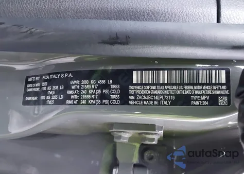 2020 Jeep Renegade Trailhawk 4X4 из США, поврежденный, VIN ZACNJBC14LPL73119